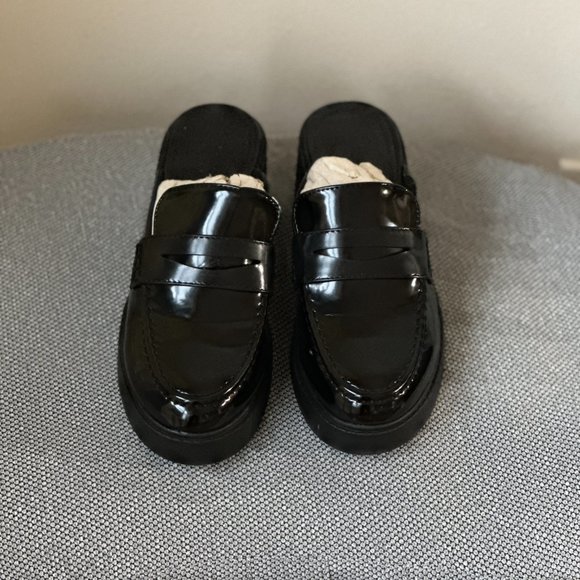 ASOS DESIGN Sina Chunky Heeled Loafer Mules in Black UK Size 4/ US Size 6.5 - Picture 4 of 11